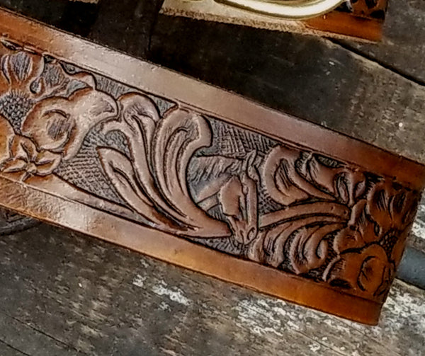 Personalized Western Leather Dog Collar