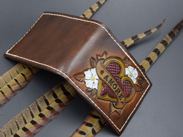 Amore ~love~ traditional tooled leather billfold wallet