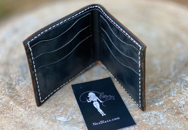 Snake Bite tooled leather billfold wallet